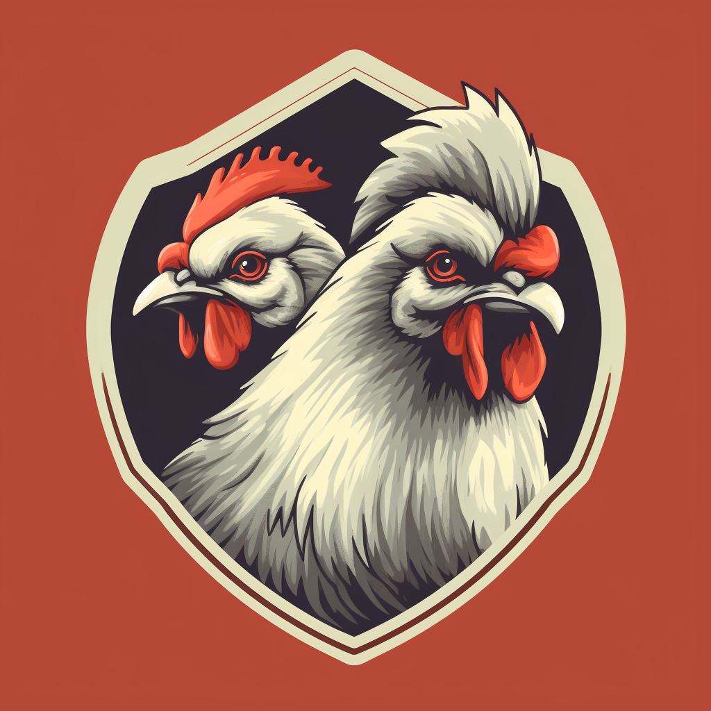 Funny logo with chicken and goat