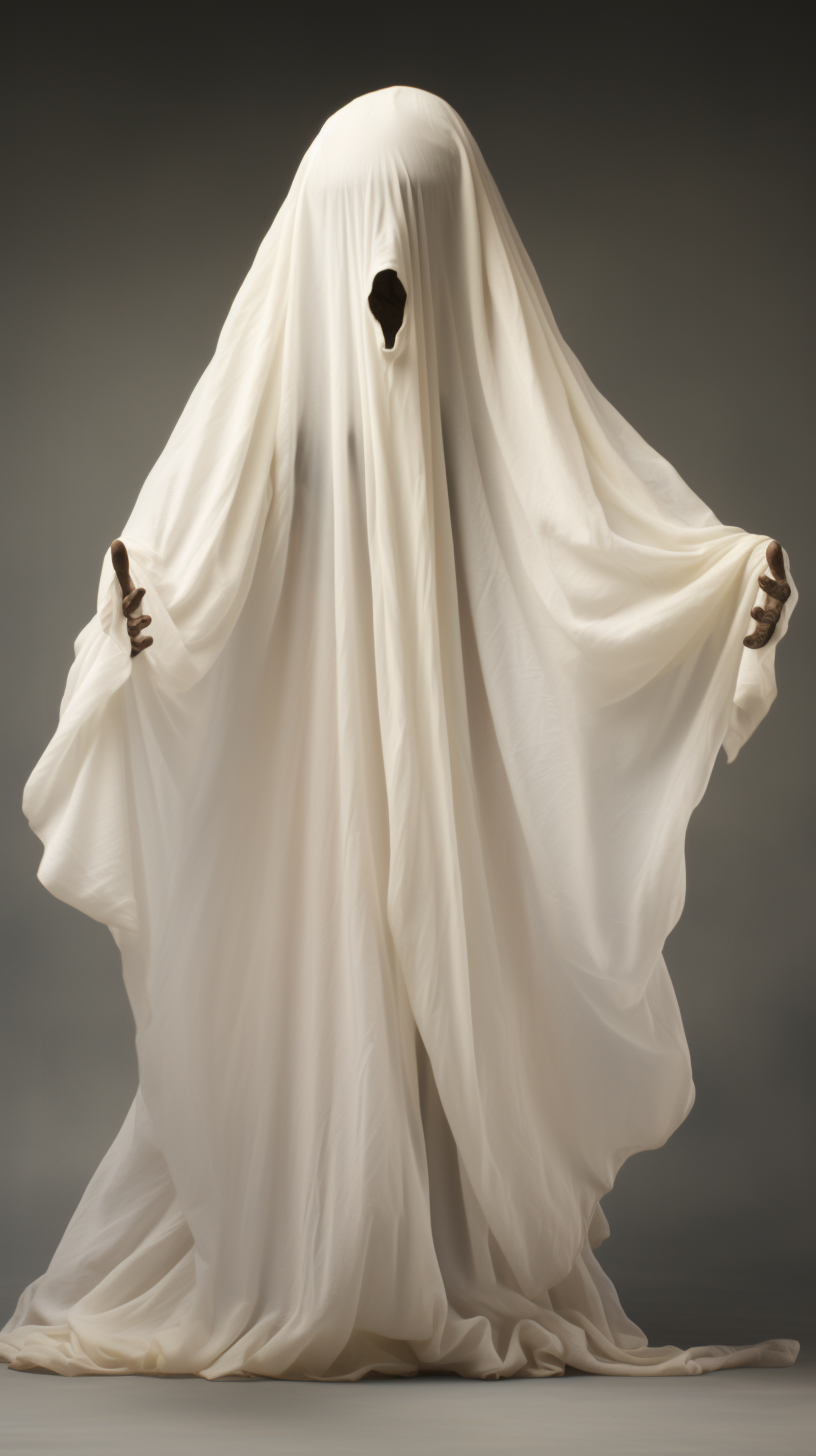 Funny man in ghost costume