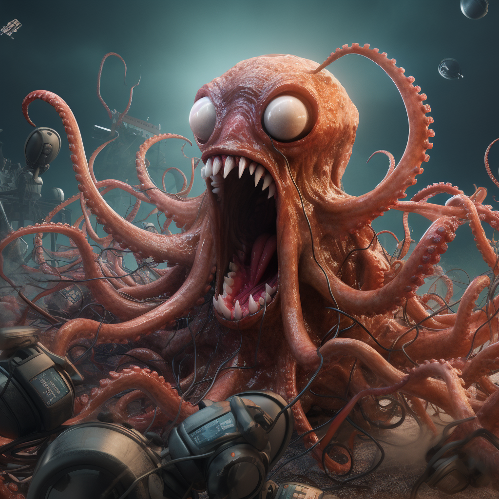 Funny monster with tentacles