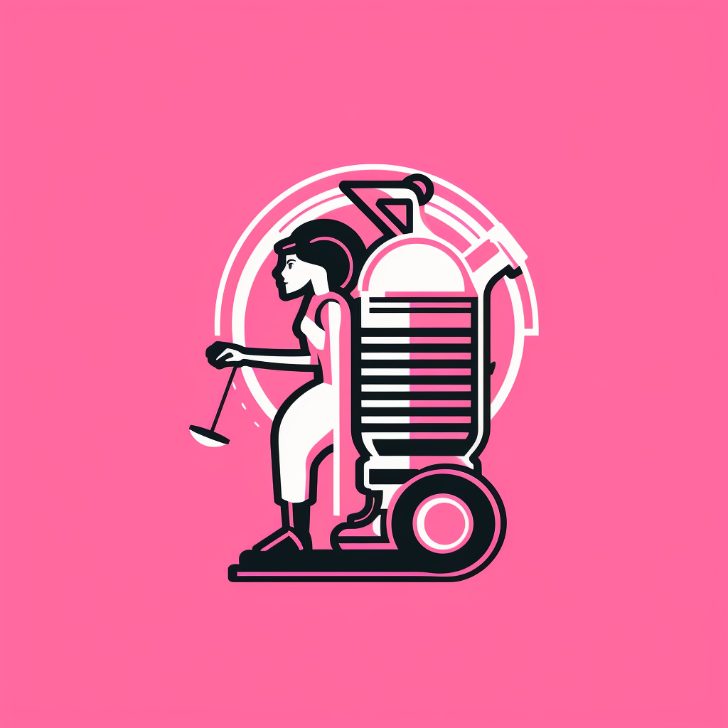 Funny standing vacuum cleaner logo design