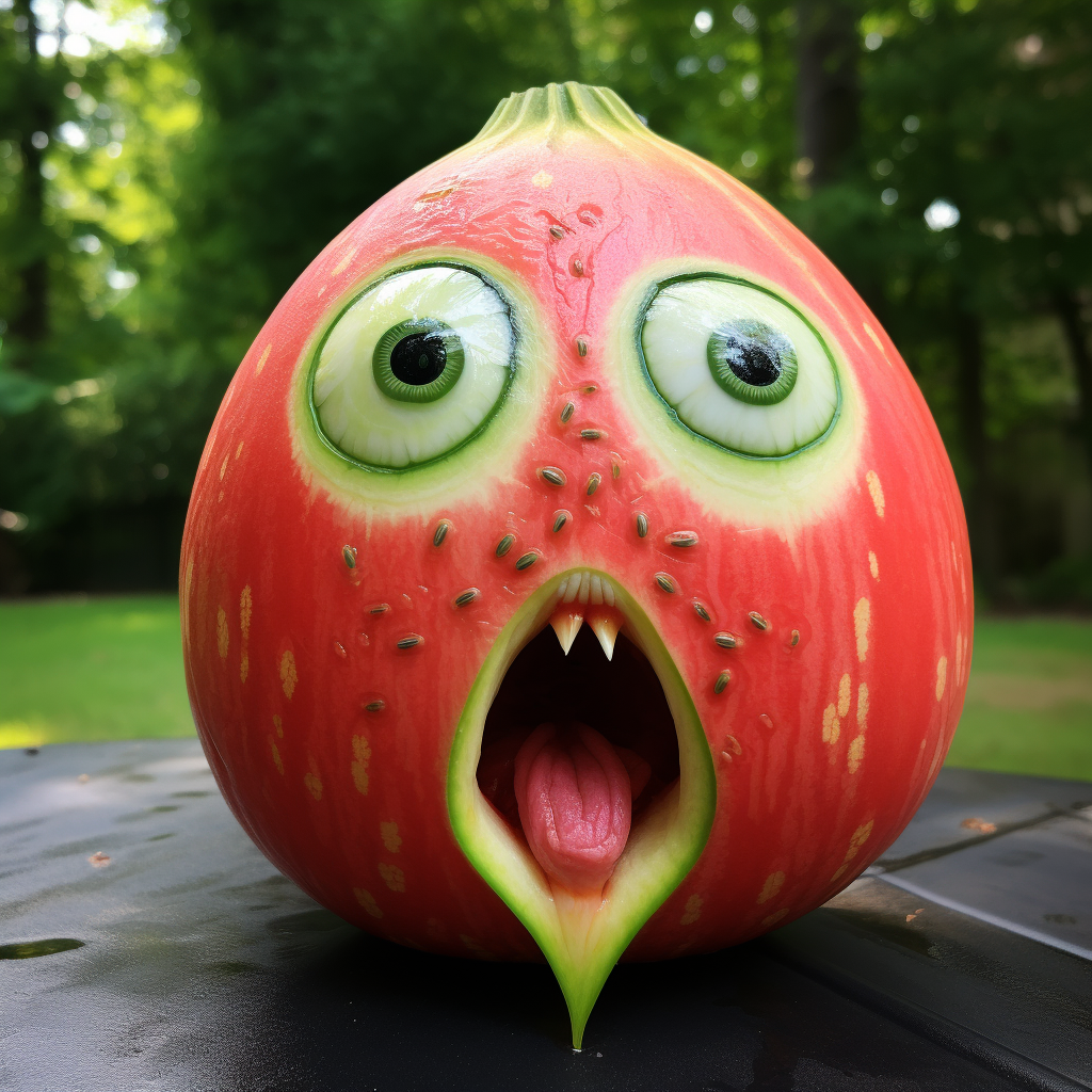 Funny watermelon with unique features