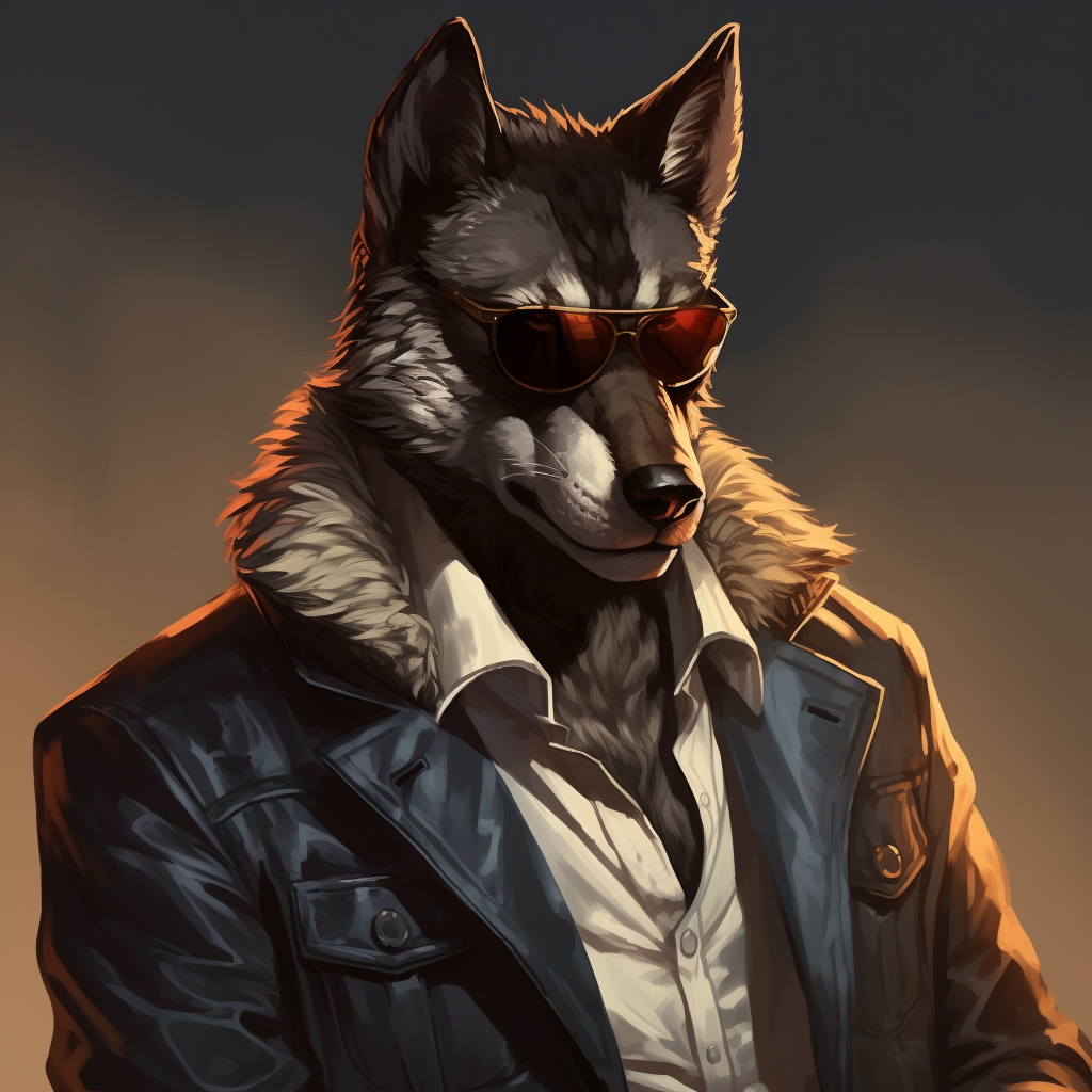 Furry anthro wolf cartel member illustration