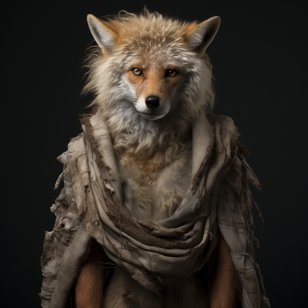 Furry human fox portrait