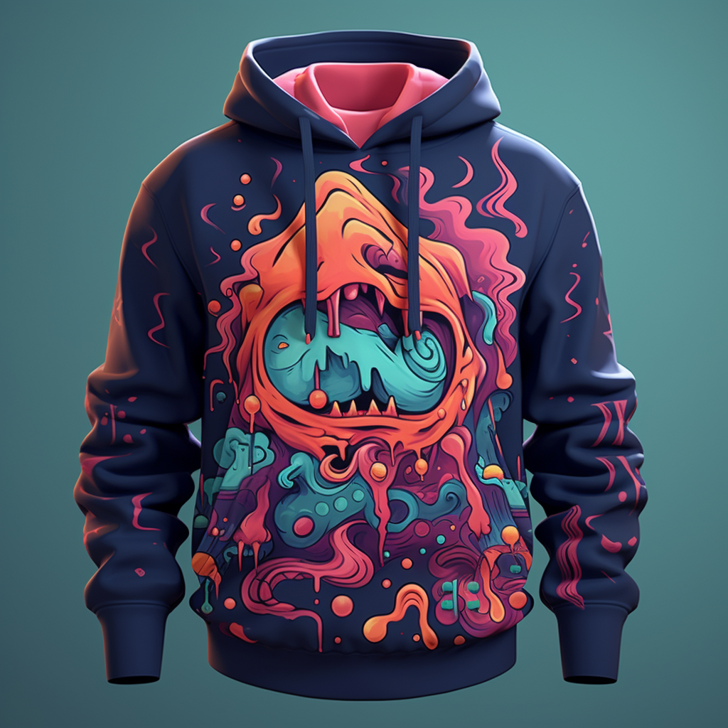 Stylish futuristic design hoodie attire.