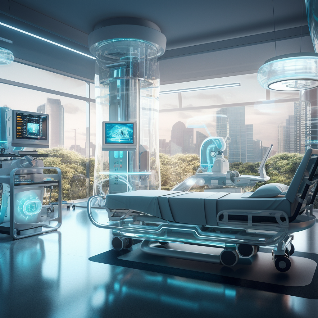 Futuristic healthcare environment concept