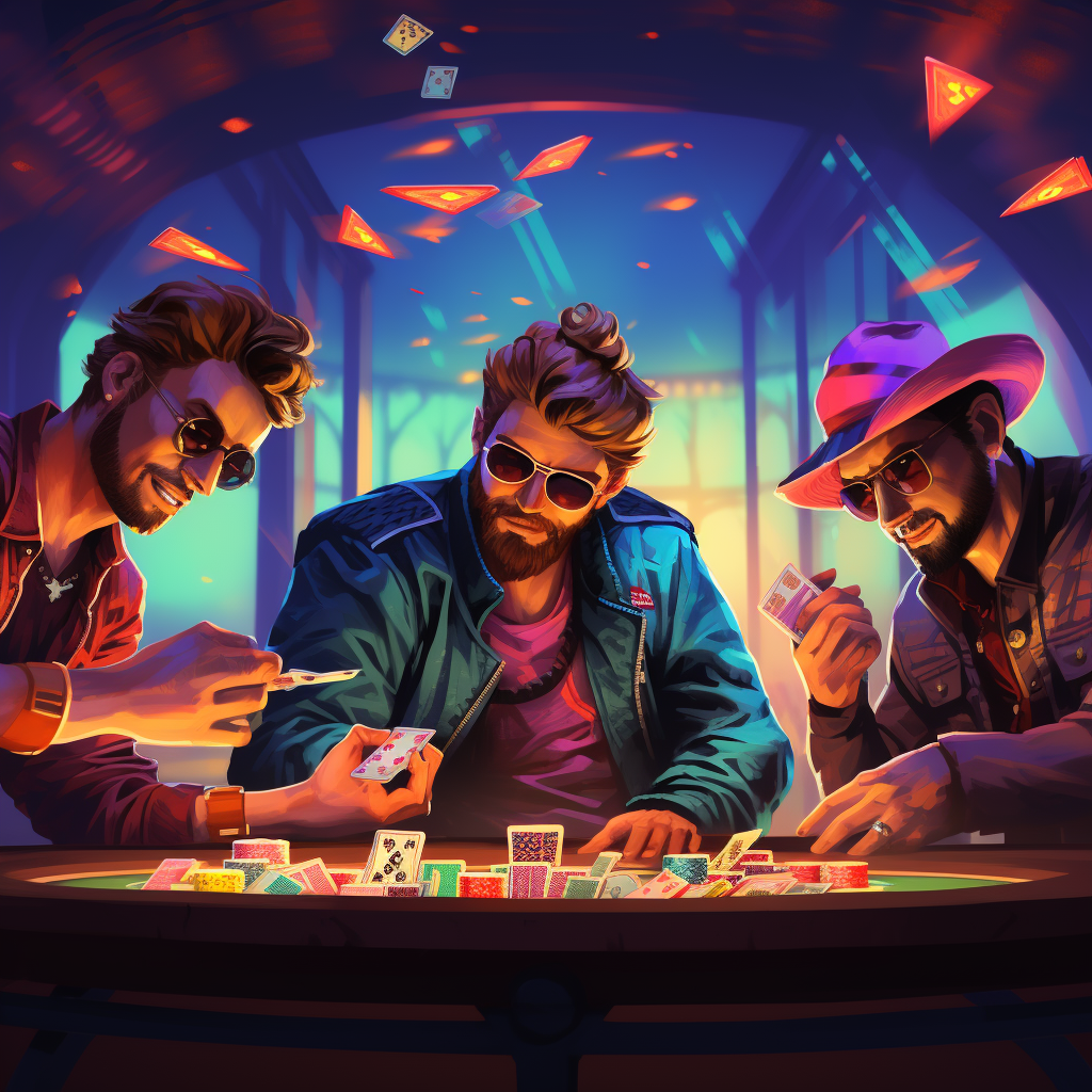 Super cool dudes playing poker