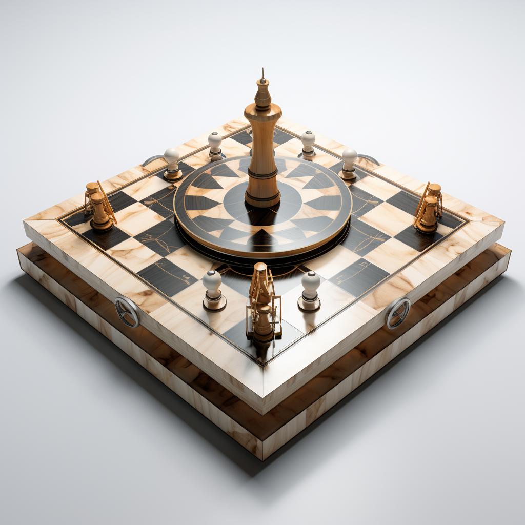 Futuristic chess board with advanced gameplay