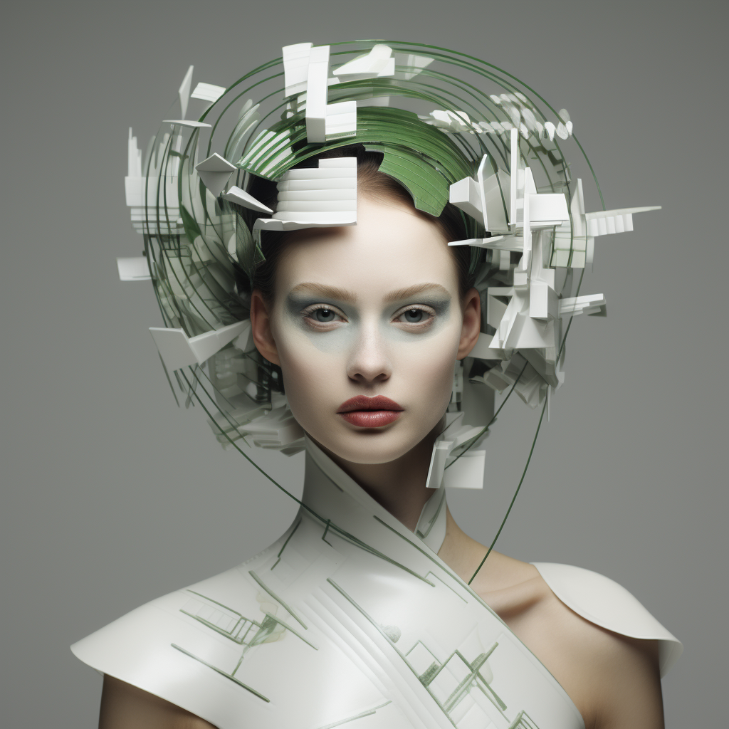 Futurist Supermodel Face Abstract Prairie Headpiece