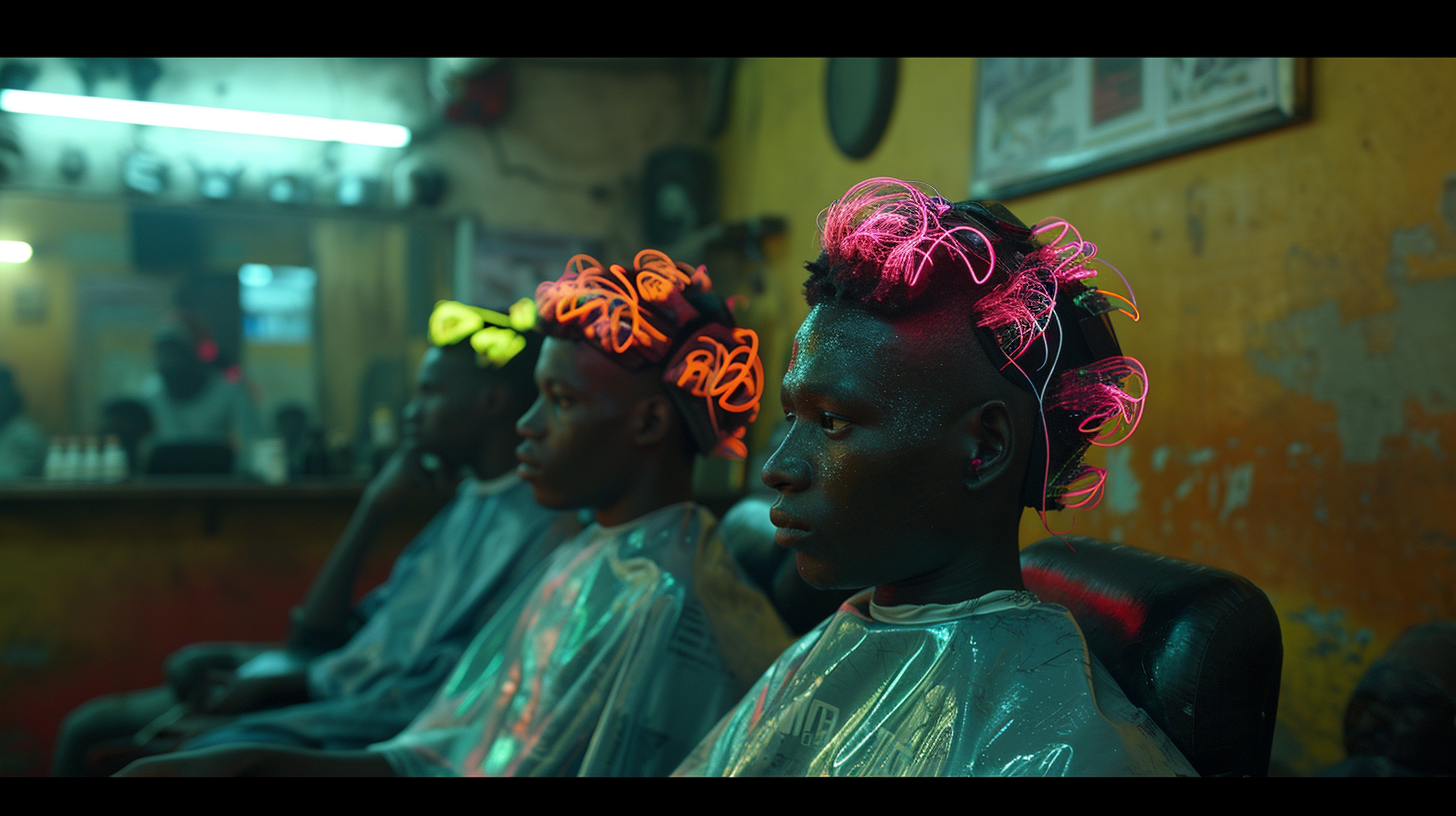 African Barbershop with Nigerian Teenagers in 2300