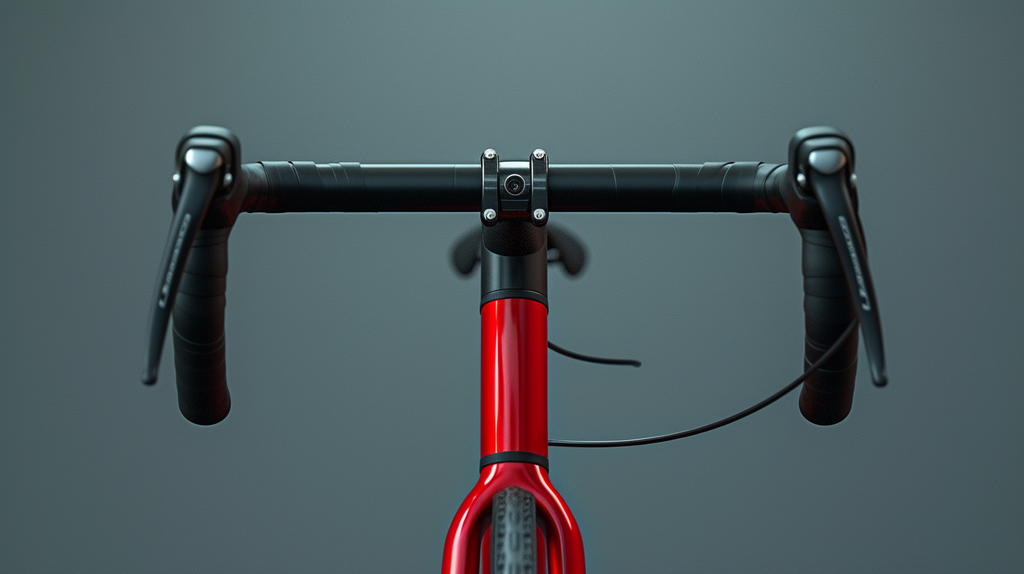 Red color futuristic bicycle handle