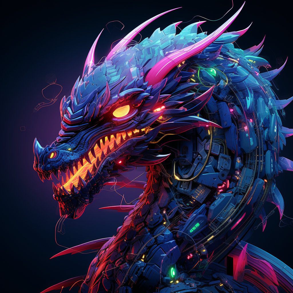 Cyberpunk Chinese Dragon Design