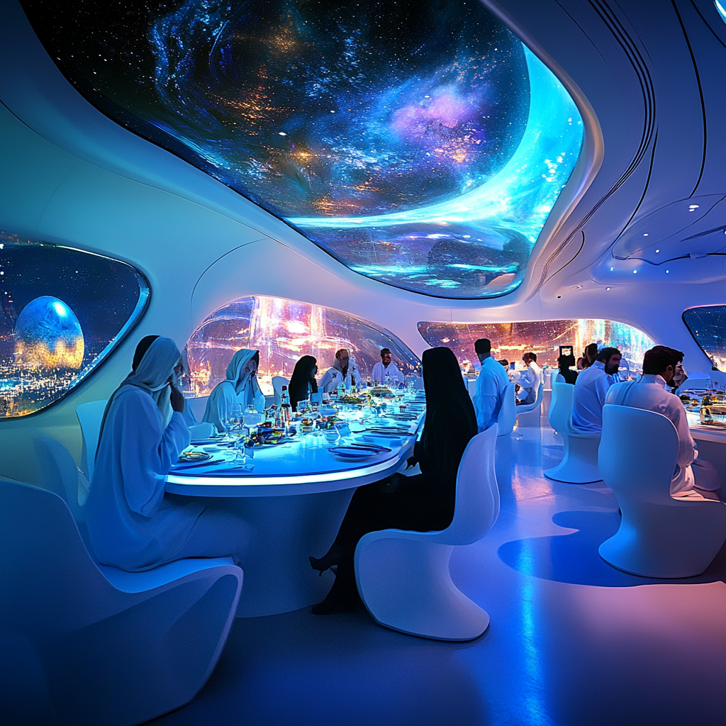 Futuristic Dining Saudi People Exhibition