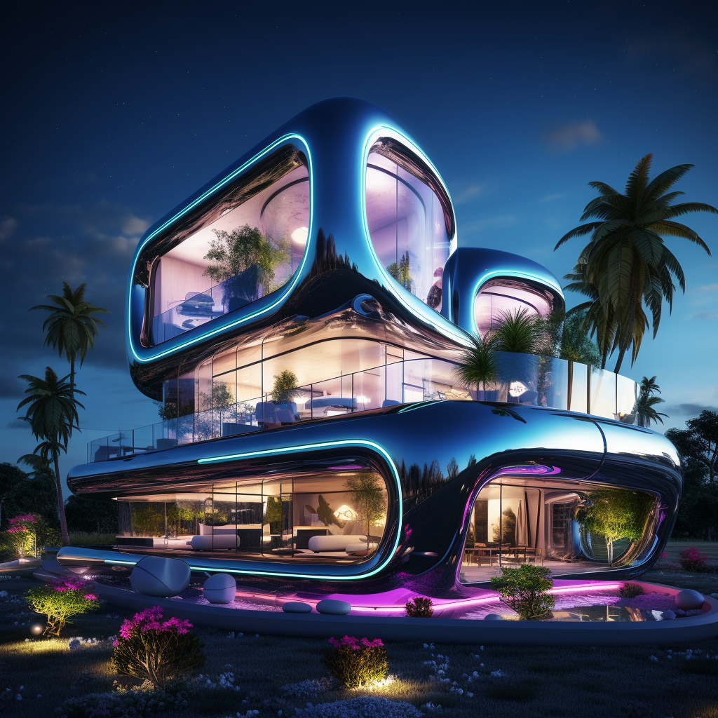 Futuristic Electromagnetic Home in Cyber City