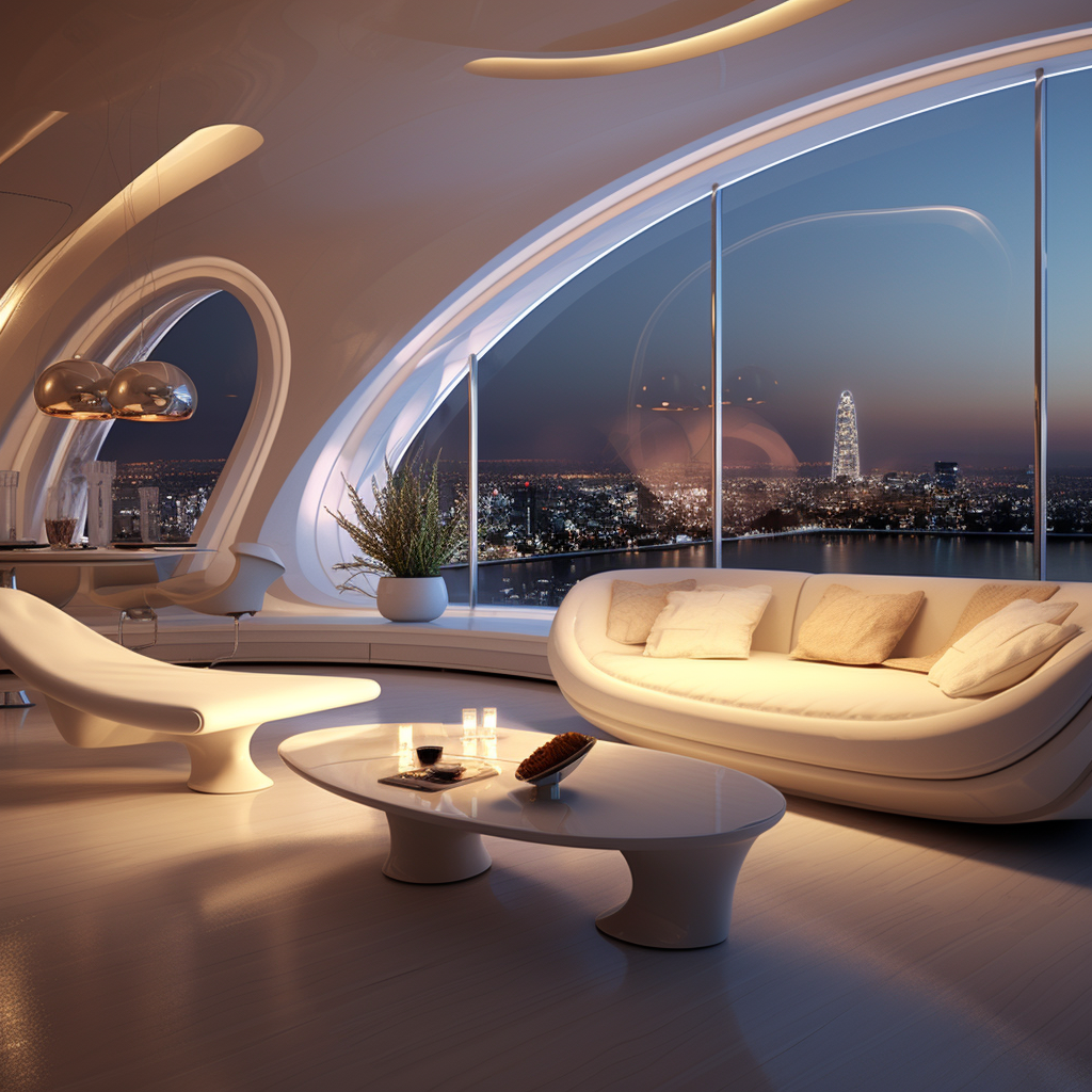 Elegant futuristic living room design