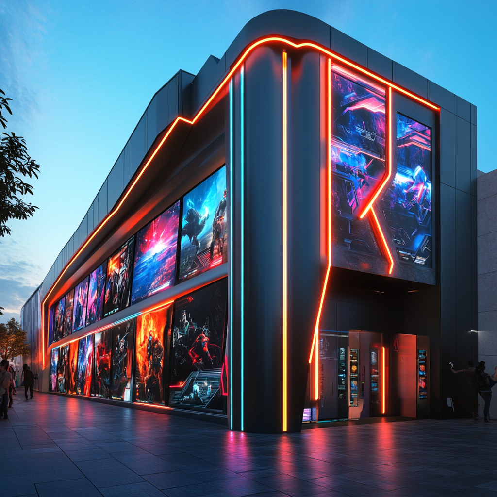 futuristic esports museum entrance design