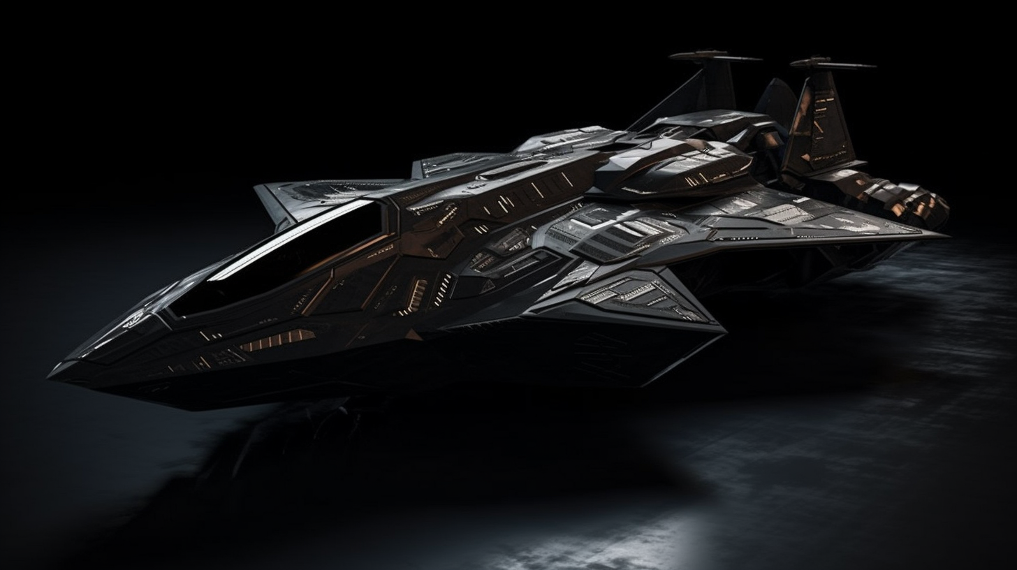 Futuristic Fighter Dark Background