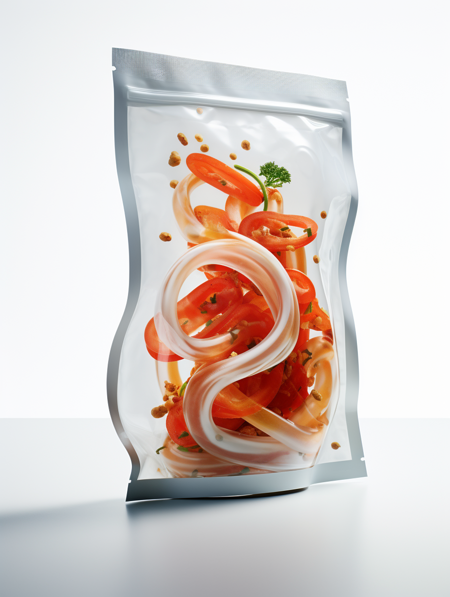 Futuristic food package on white background