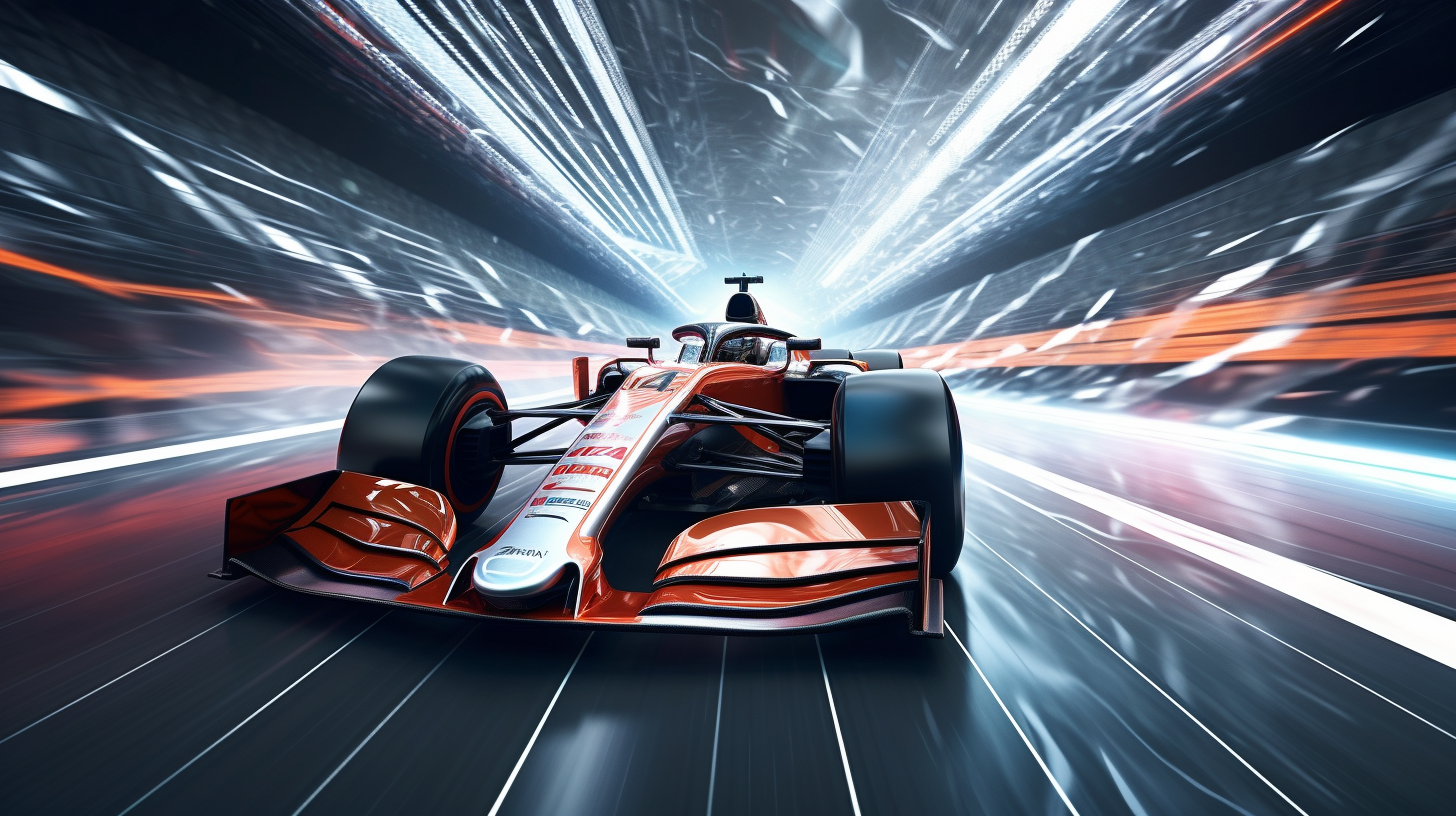 Futuristic Formula One Car on Racetrack