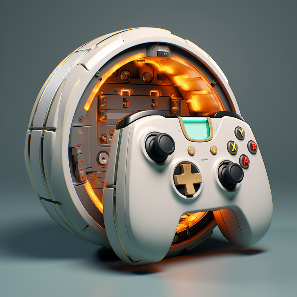 Futuristic game controller vault