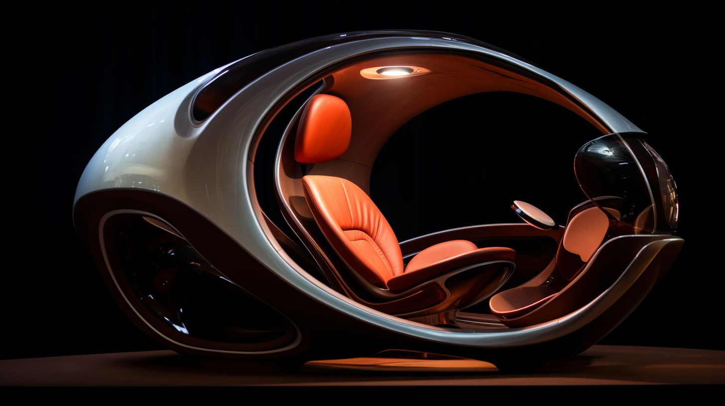 Futuristic geometric car seat in opera concert