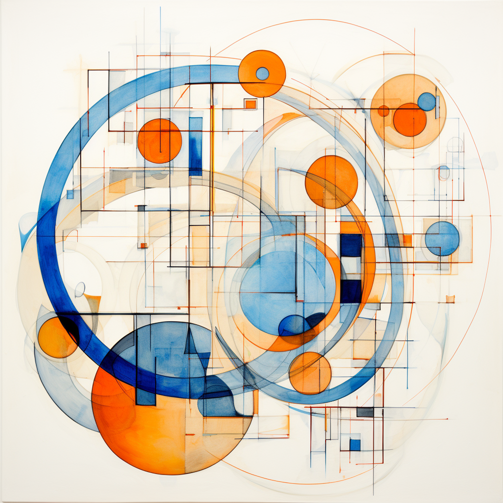 Abstract futuristic geometric shapes artwork