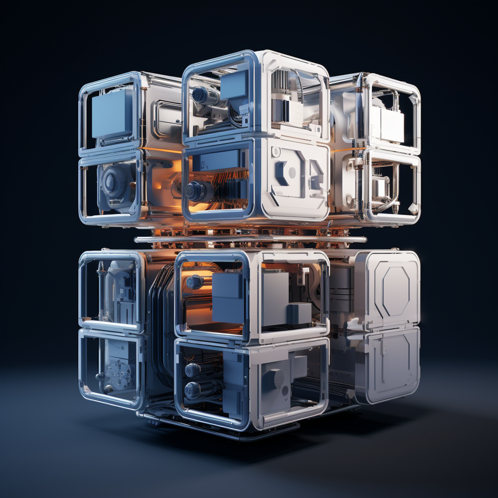 Futuristic HVAC Cubes Stacked Design