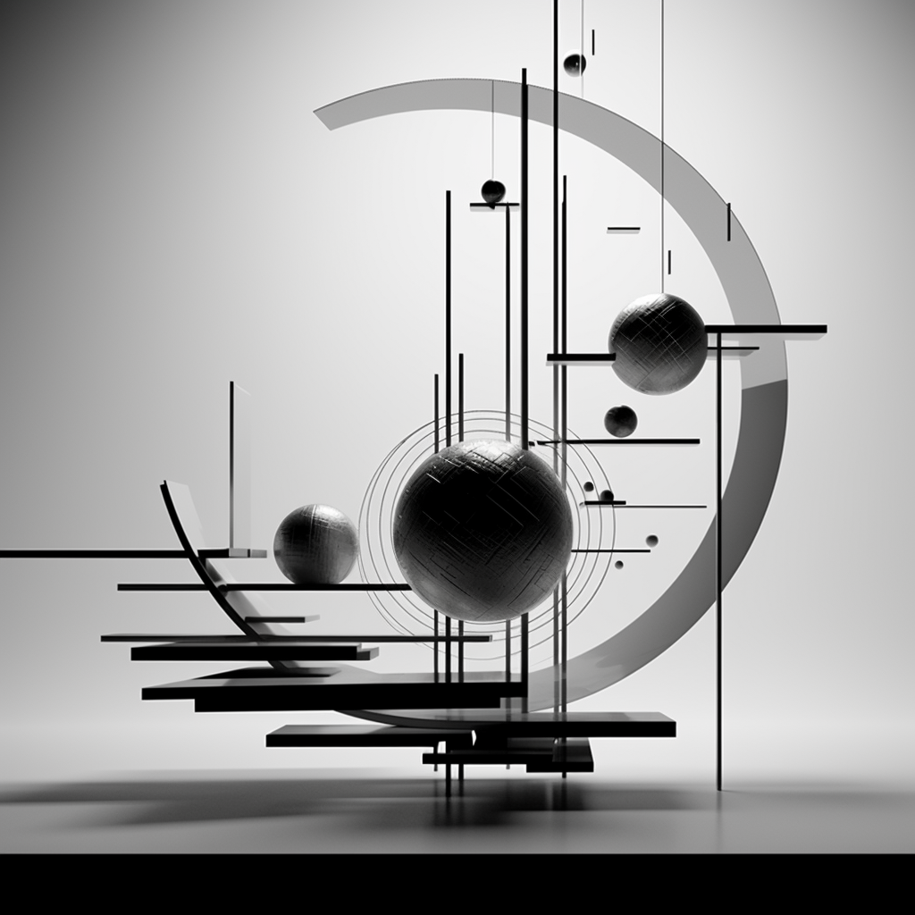 Futuristic Kinetic Art in Black & White