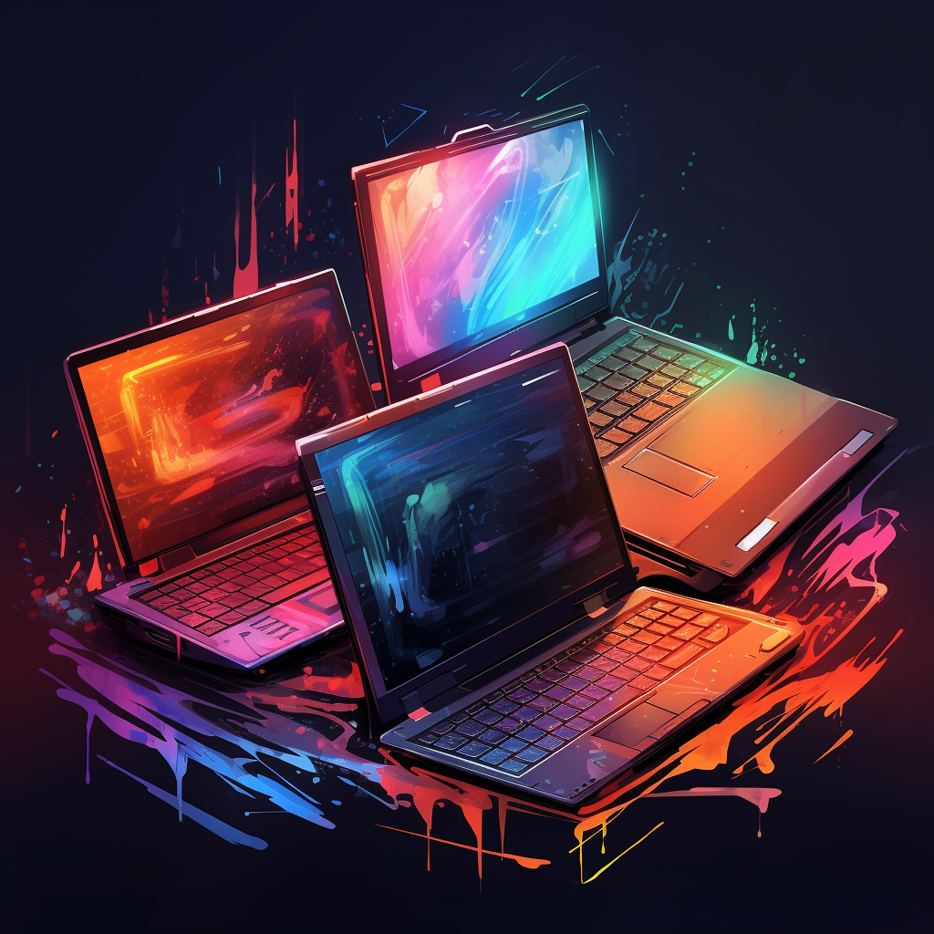 Illustration of futuristic laptops