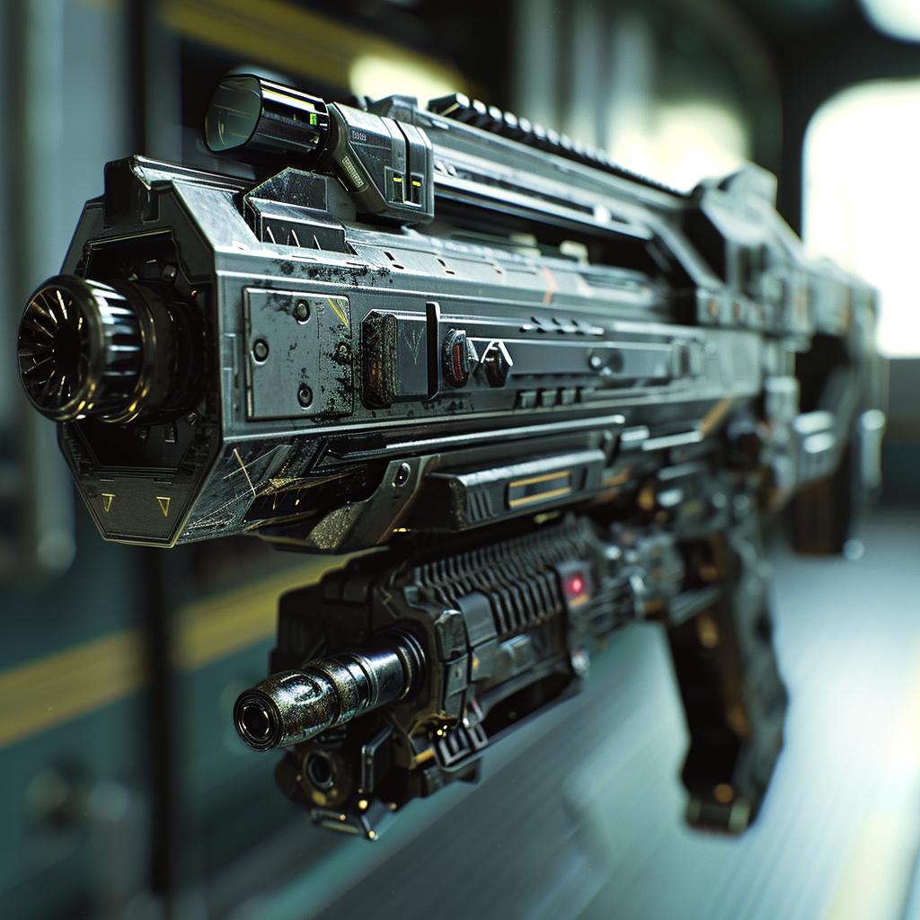 High-Tech Machine Gun in Photorealistic Style