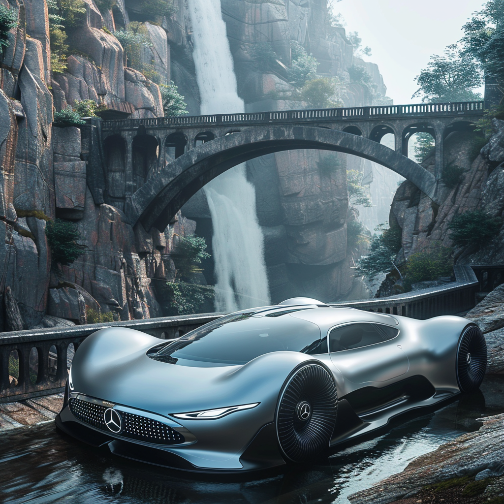 Super Futuristic Mercedes Car Mountains