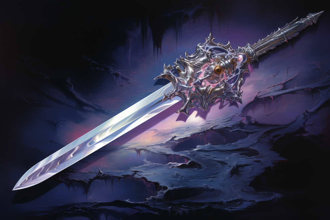 Futuristic metallic sword illustration