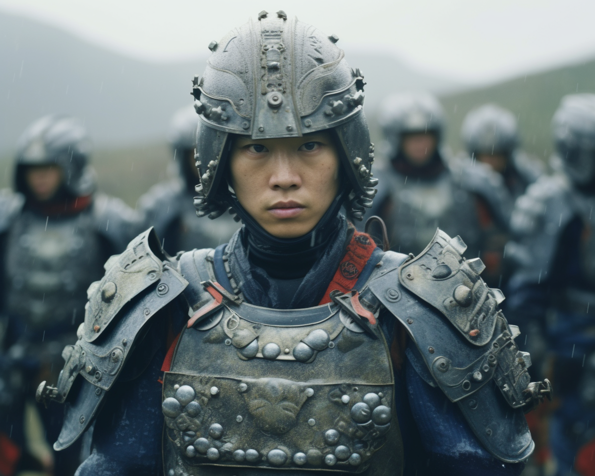 Futuristic Ming Dynasty Military Riflesman in Beskar Armor