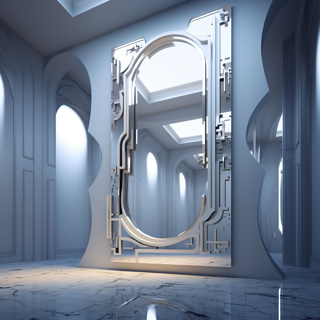 Futuristic mirror wall concept