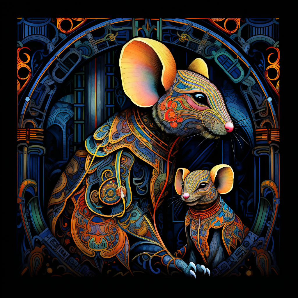 Futuristic mouse-elephant hybrid art