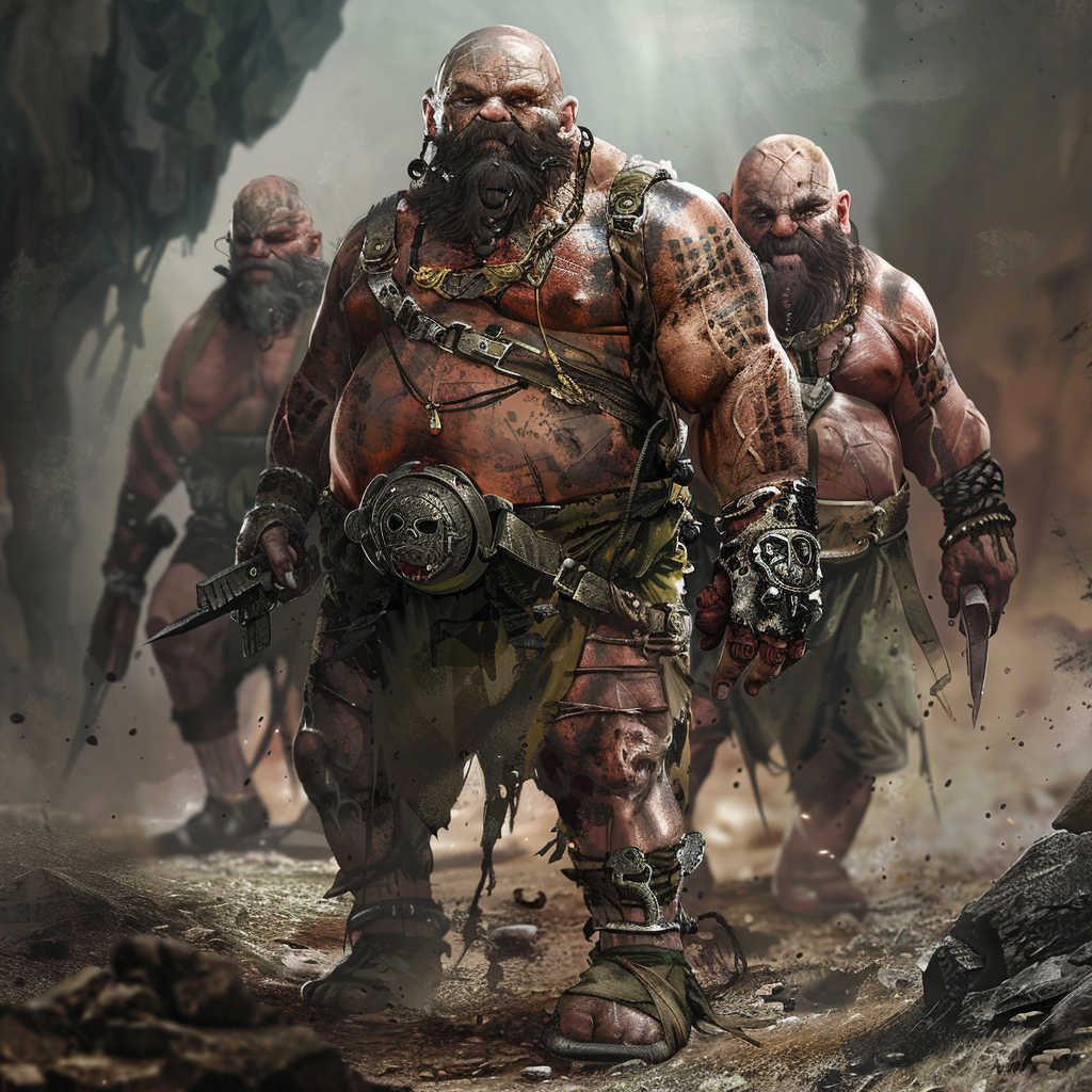 Strong dwarf soldiers with scars