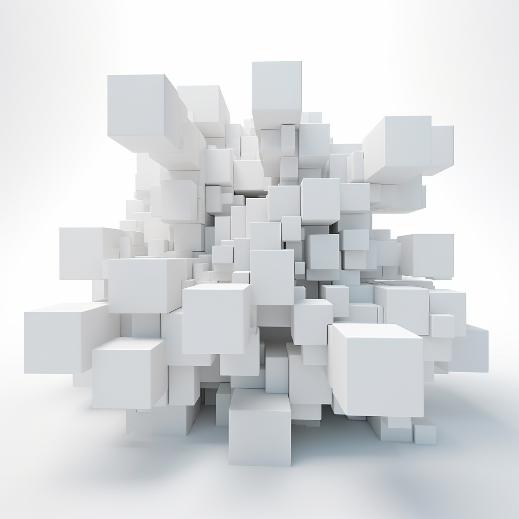 Futuristic MX 3D Cubes on White Background