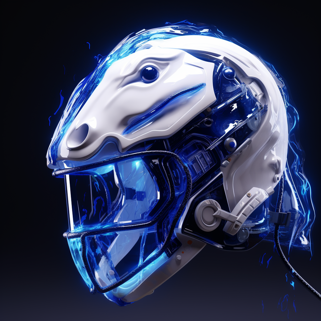 Futuristic NFL Helmet White Horse Lightning