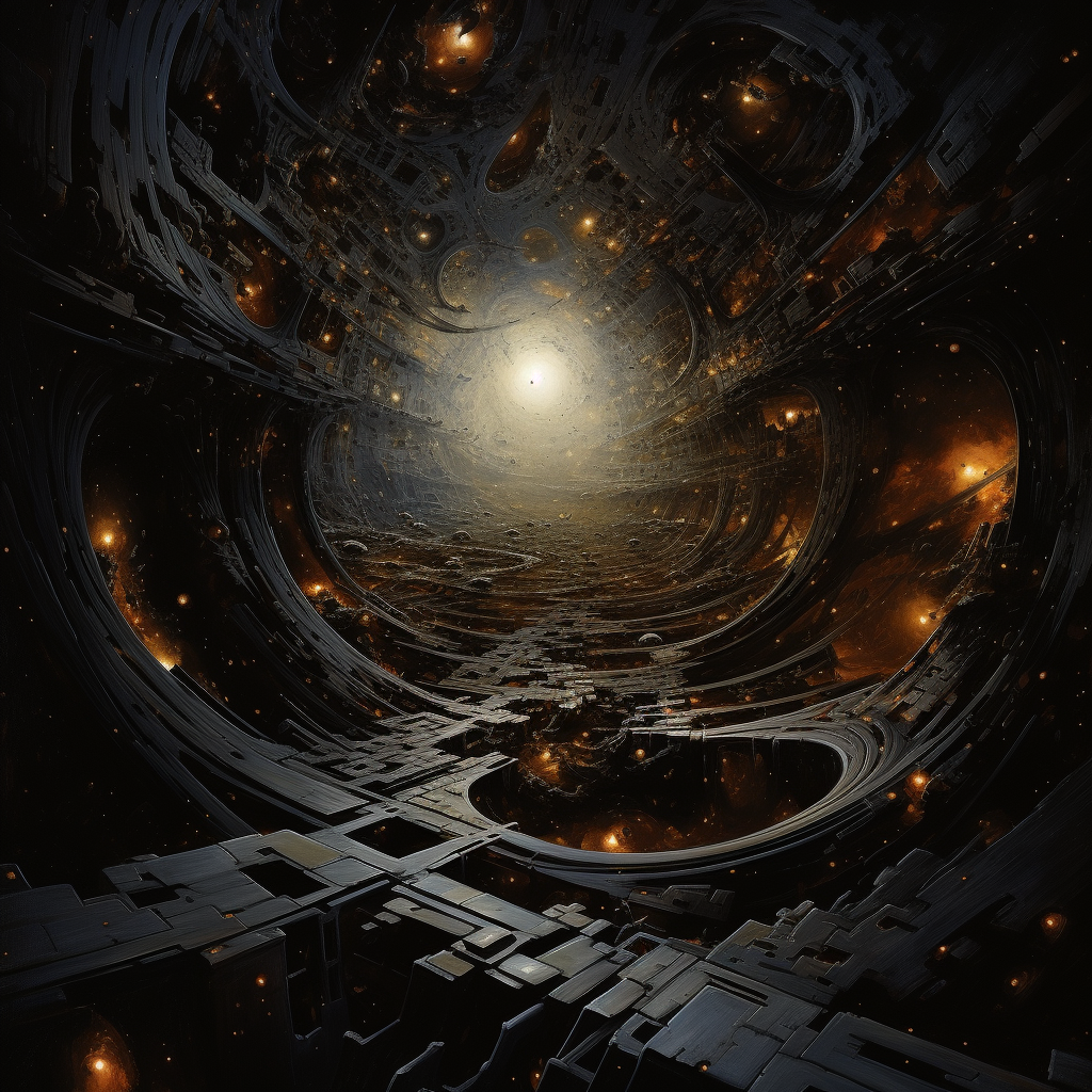 Dark Energy Melting Tendrils In Futuristic Setting