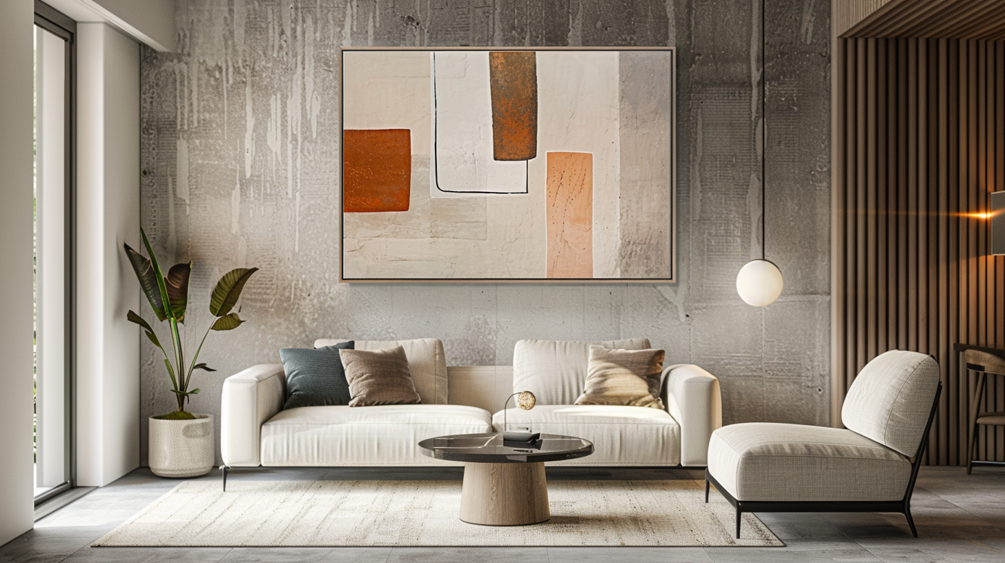 Modern futuristic painting wooden frame