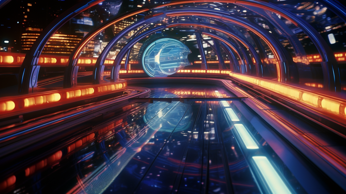 Futuristic race track with worshipped race car drivers