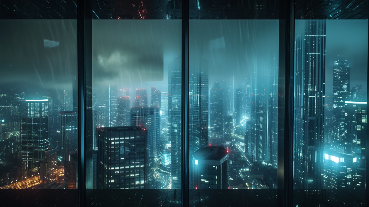 Rainy City Window Scene