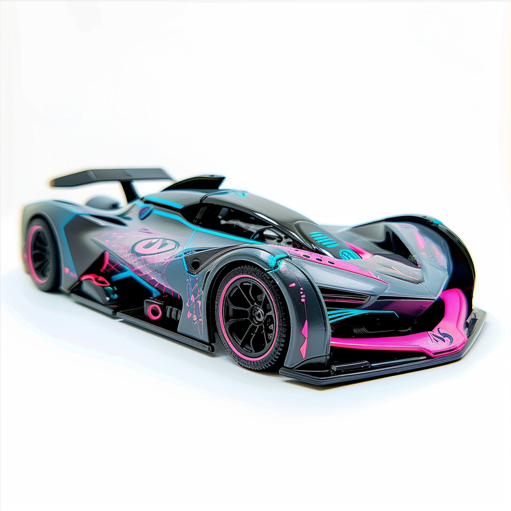 Grey Pink Blue Futuristic RC Sports Car