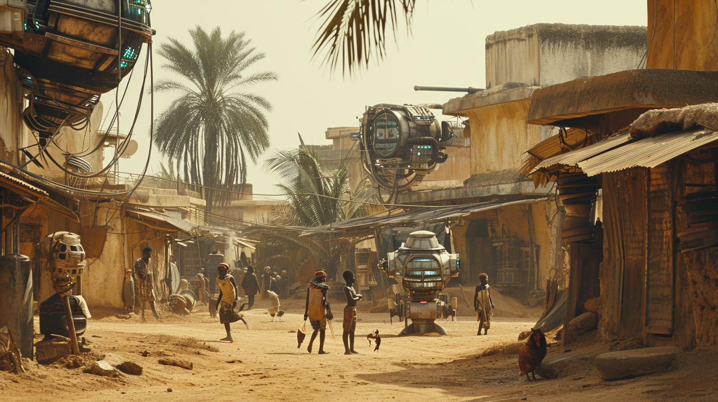 futuristic sci-fi African village