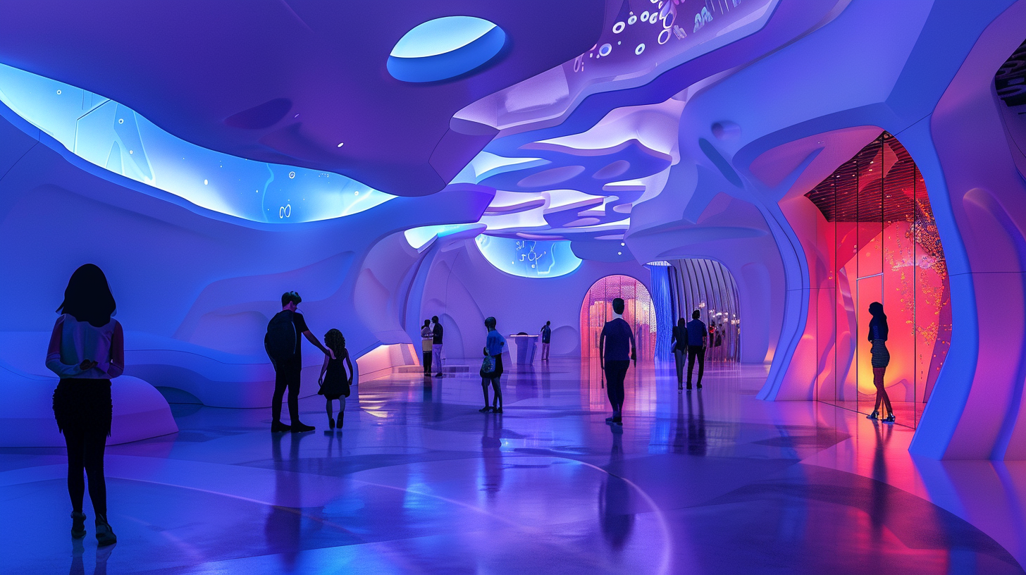 Immersive Science Museum Lobby Interior