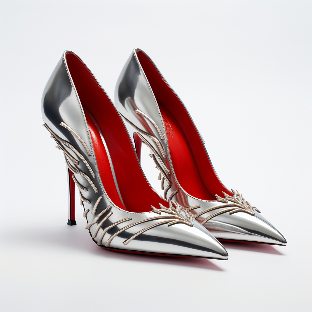 Stylish high heels with silver eagle detail