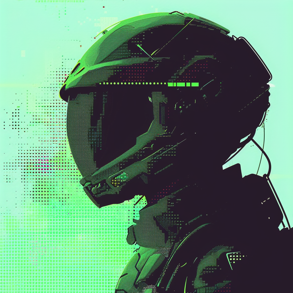 soldier in futuristic helmet illustration