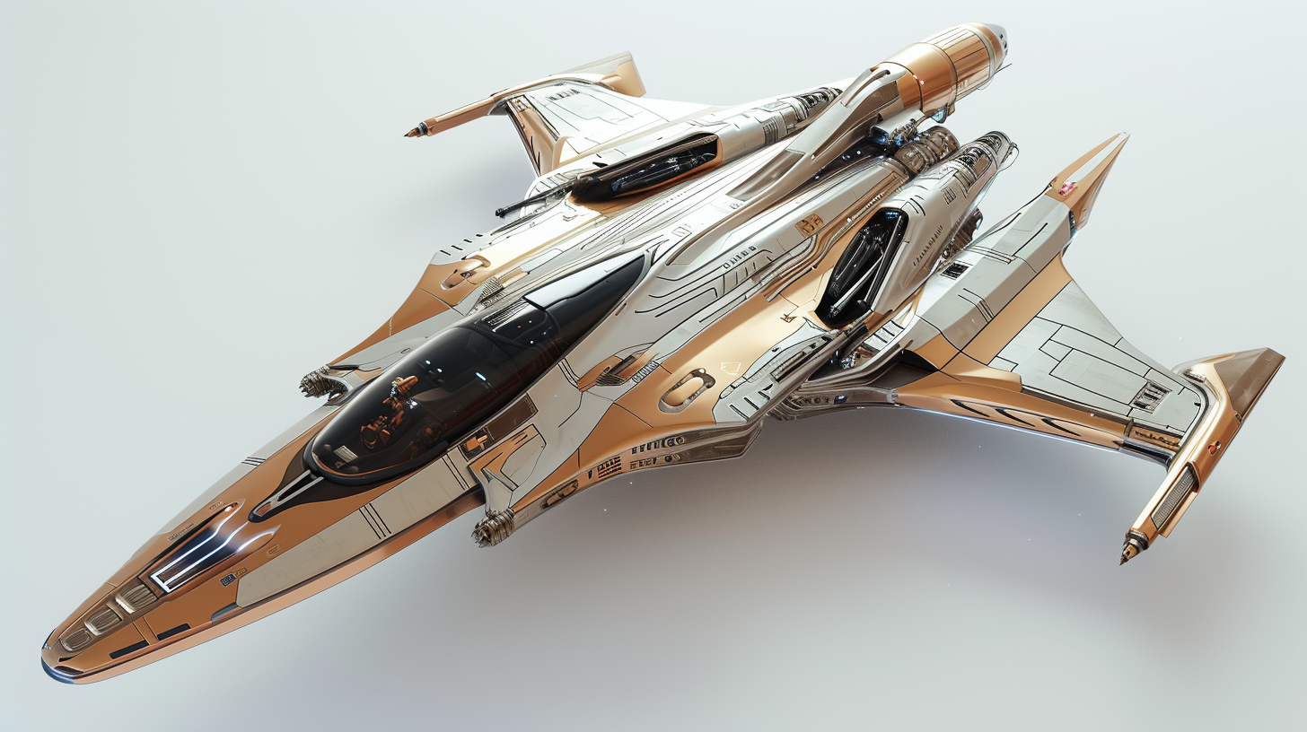 Futuristic space fighter with high-tech features