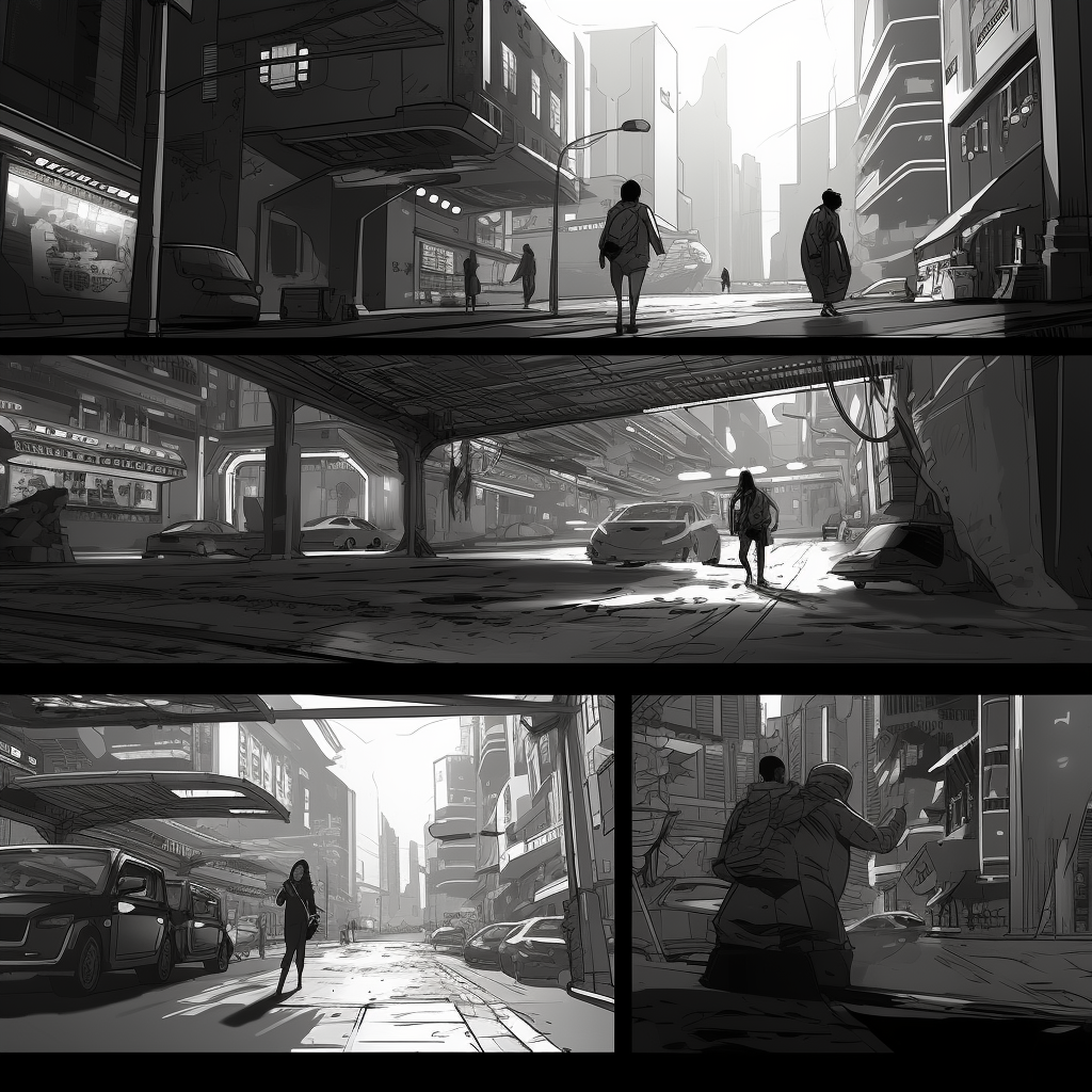 Futuristic storyboard animation