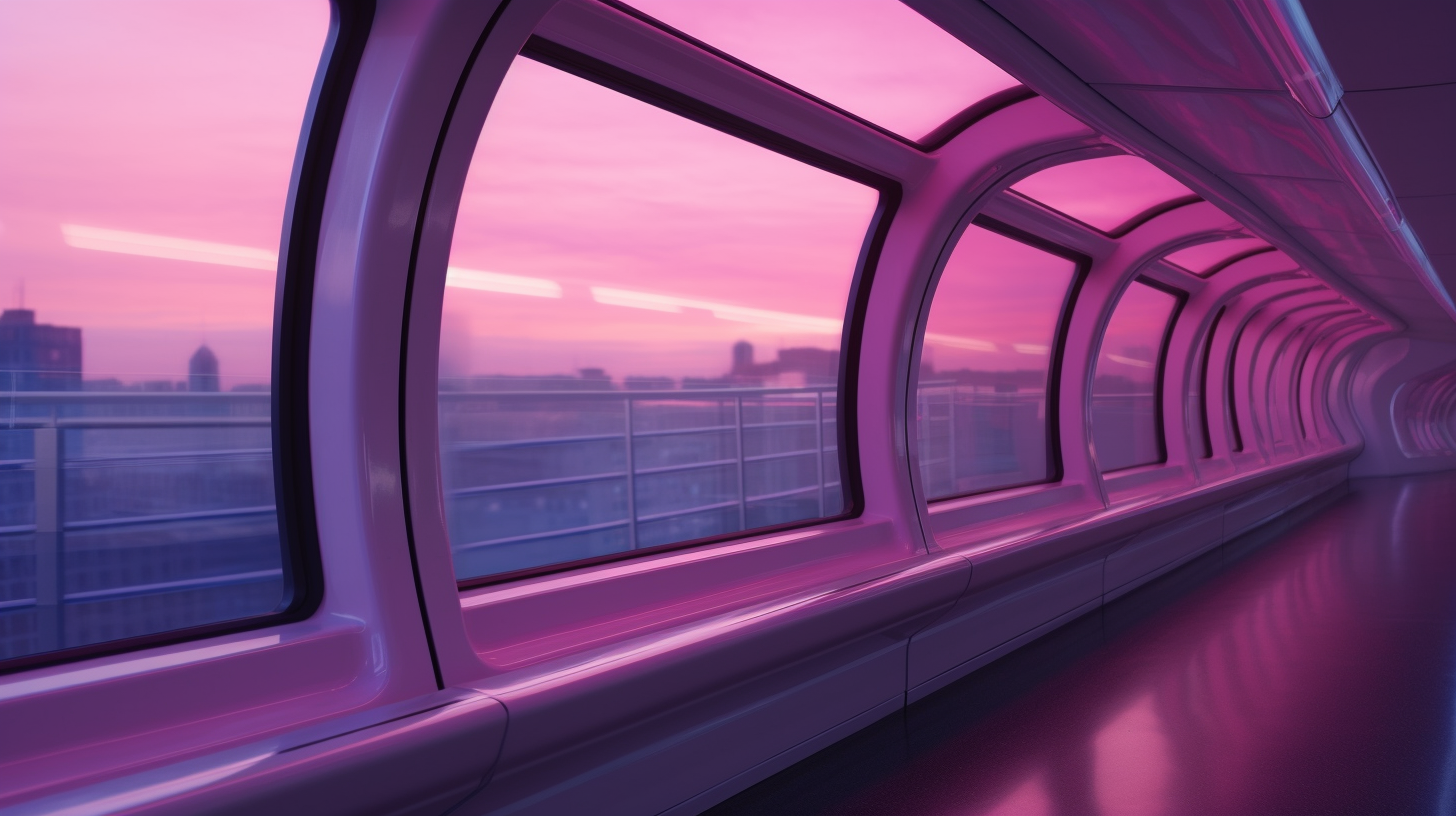 View of a futuristic subway window