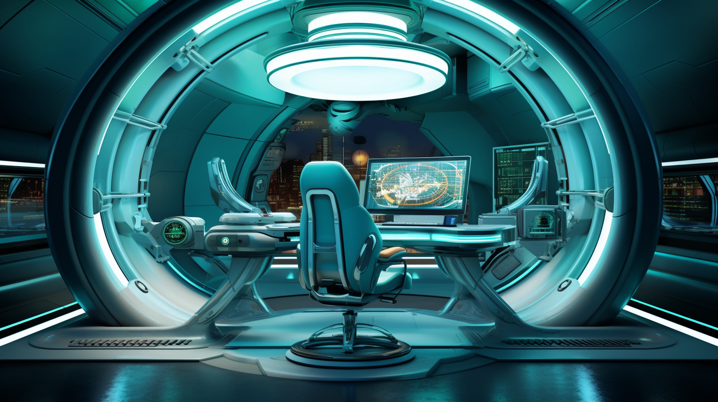 Futuristic Teal Object with Vibrant Details